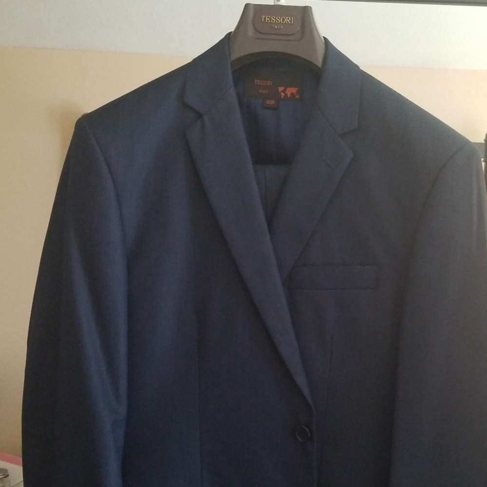 3 piece navy blue suit